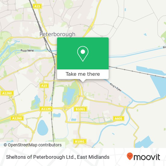 Sheltons of Peterborough Ltd. map