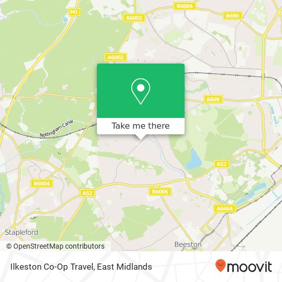 Ilkeston Co-Op Travel map