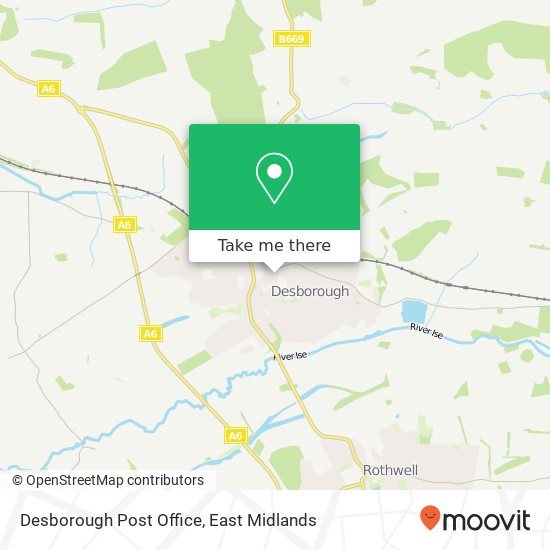 Desborough Post Office map