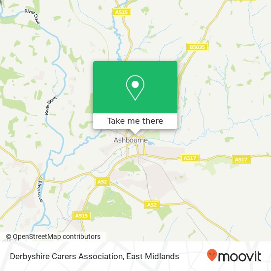 Derbyshire Carers Association map