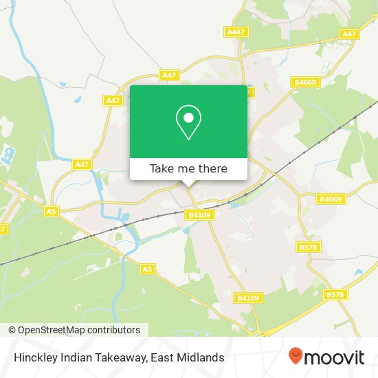 Hinckley Indian Takeaway map