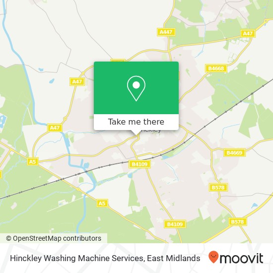 Hinckley Washing Machine Services map