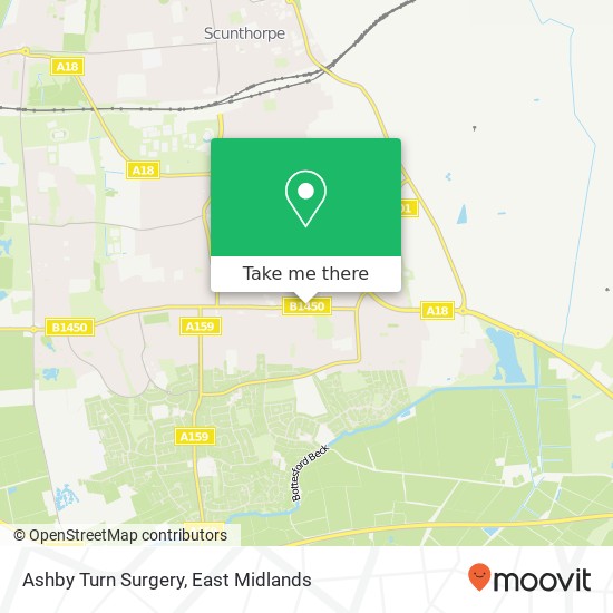 Ashby Turn Surgery map