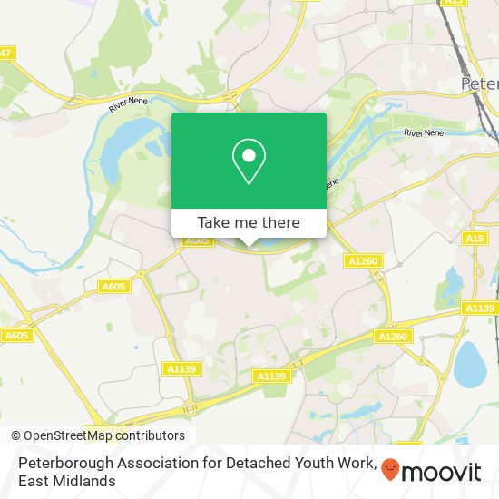 Peterborough Association for Detached Youth Work map