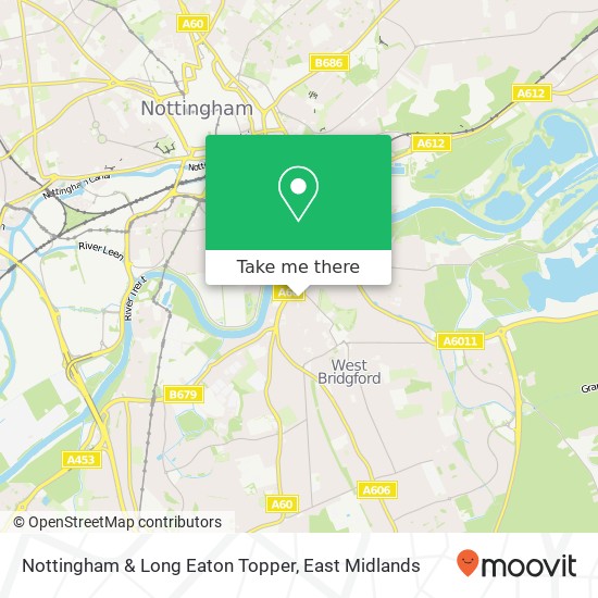 Nottingham & Long Eaton Topper map