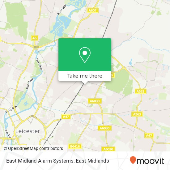 East Midland Alarm Systems map