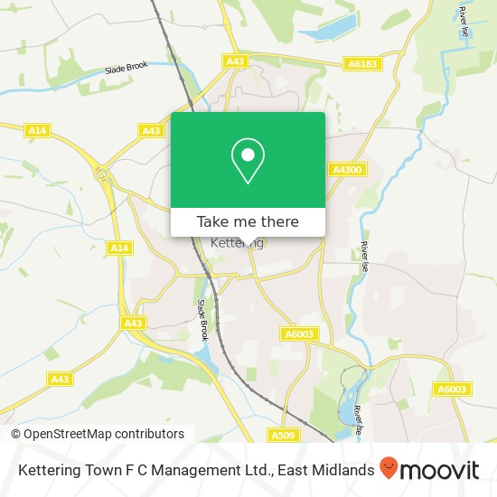 Kettering Town F C Management Ltd. map