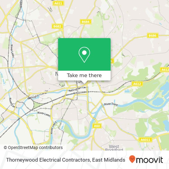 Thorneywood Electrical Contractors map