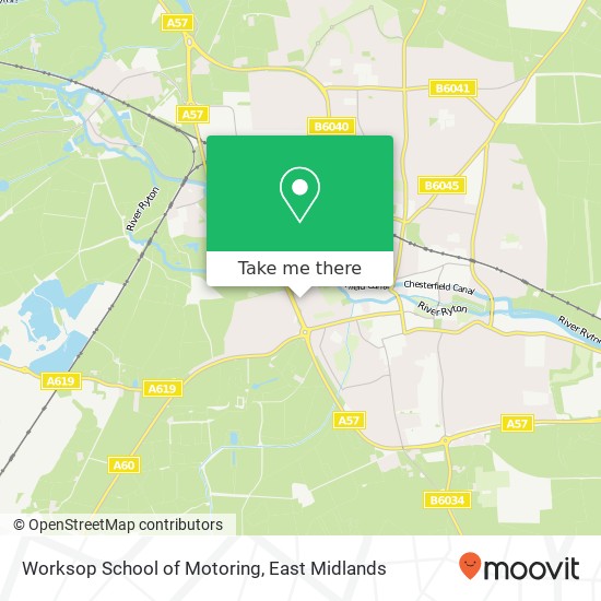 Worksop School of Motoring map