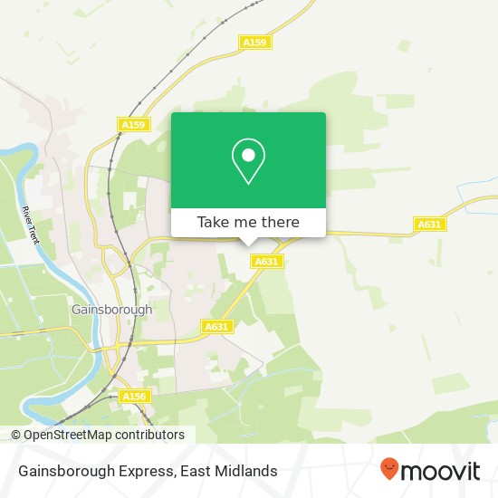 Gainsborough Express map