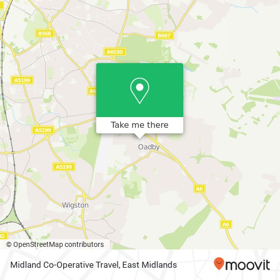 Midland Co-Operative Travel map