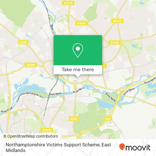 Northamptonshire Victims Support Scheme map