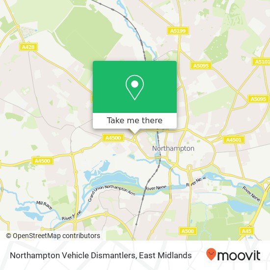 Northampton Vehicle Dismantlers map