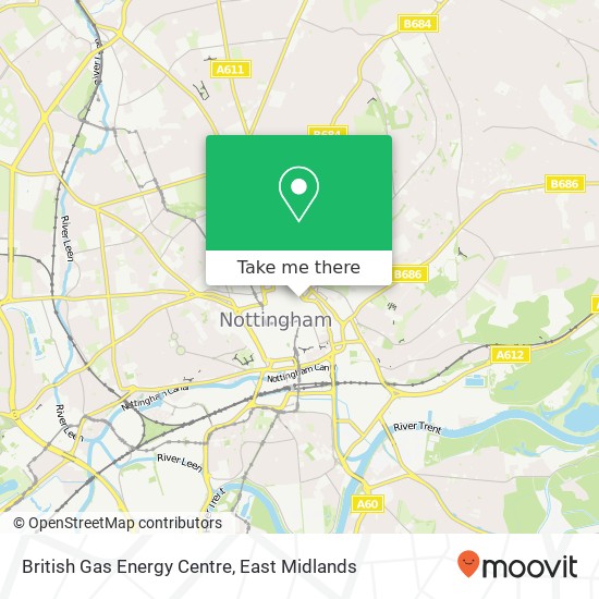 British Gas Energy Centre map