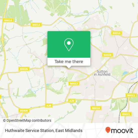 Huthwaite Service Station map