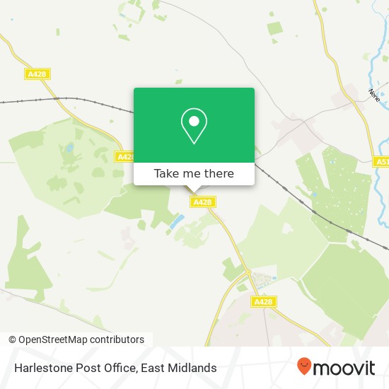 Harlestone Post Office map