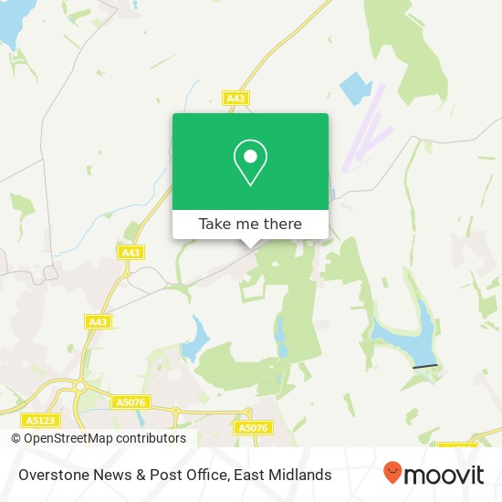 Overstone News & Post Office map