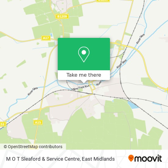 M O T Sleaford & Service Centre map