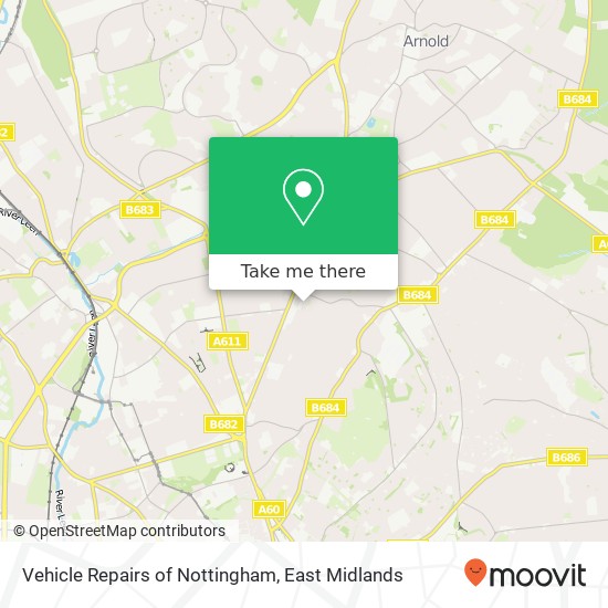Vehicle Repairs of Nottingham map