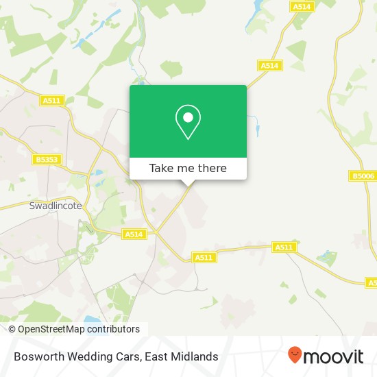 Bosworth Wedding Cars map