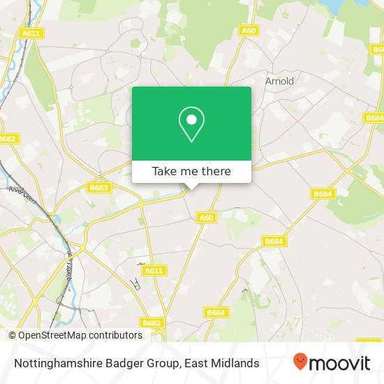 Nottinghamshire Badger Group map