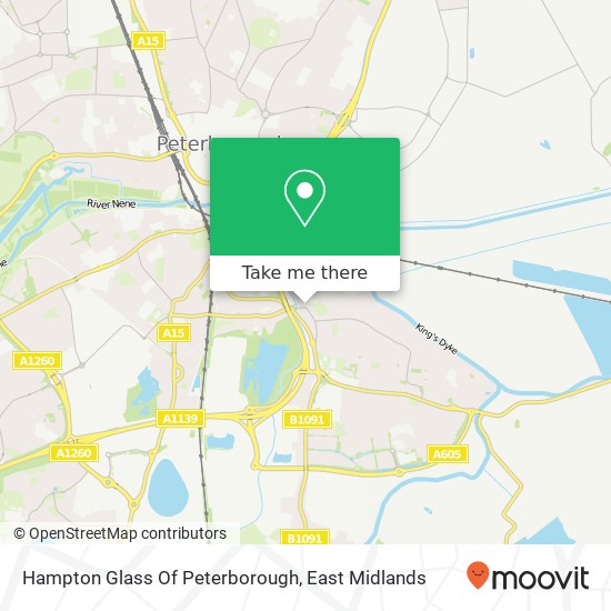 Hampton Glass Of Peterborough map