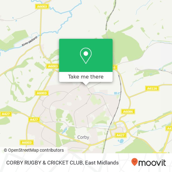 CORBY RUGBY & CRICKET CLUB map