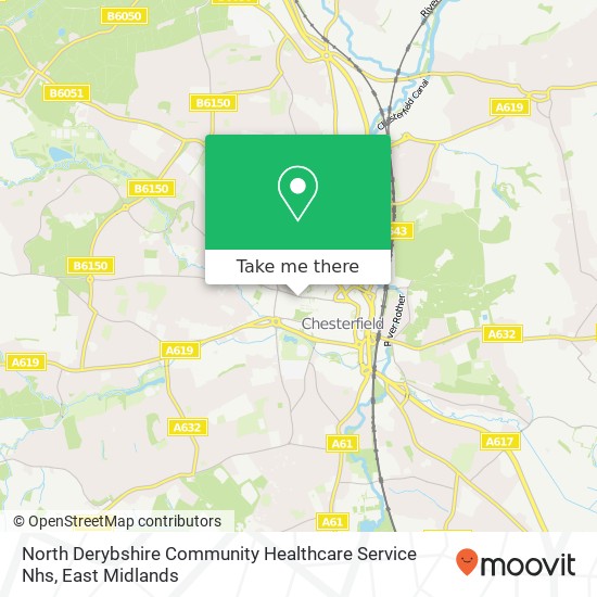 North Derybshire Community Healthcare Service Nhs map