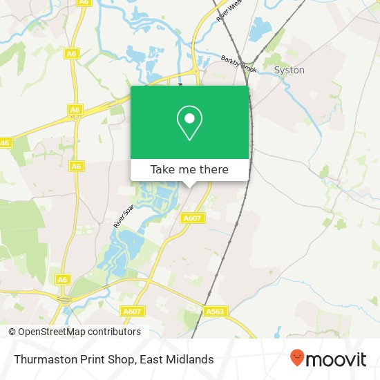 Thurmaston Print Shop map