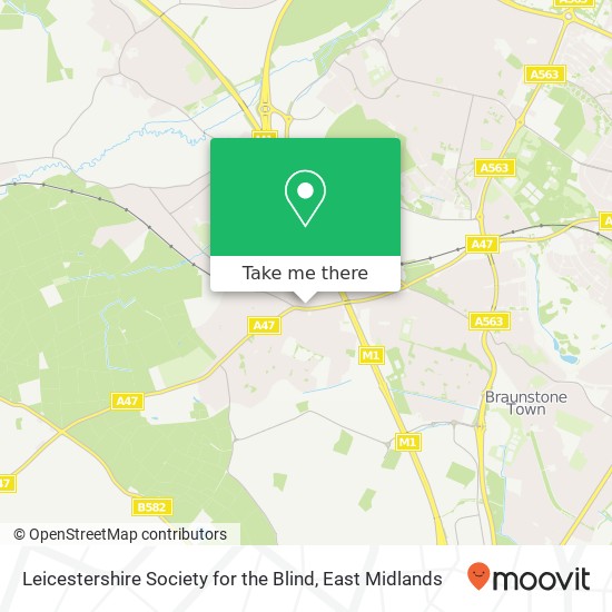 Leicestershire Society for the Blind map