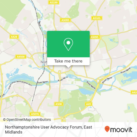 Northamptonshire User Advocacy Forum map