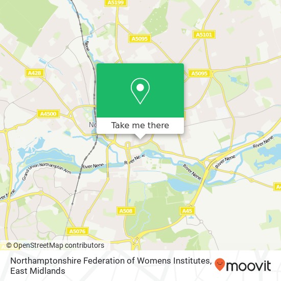 Northamptonshire Federation of Womens Institutes map