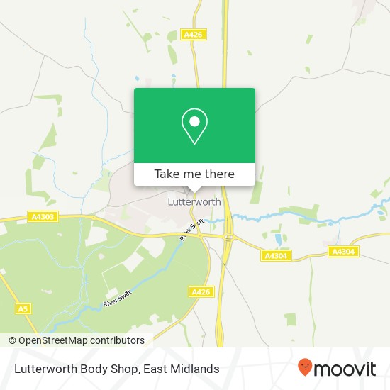 Lutterworth Body Shop map