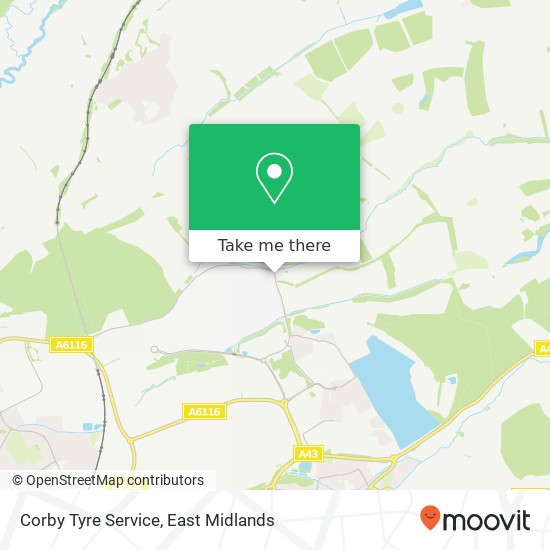 Corby Tyre Service map