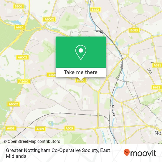 Greater Nottingham Co-Operative Society map