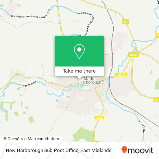 New Harborough Sub Post Office map