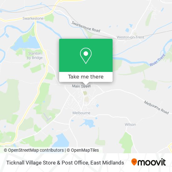 Ticknall Village Store & Post Office map