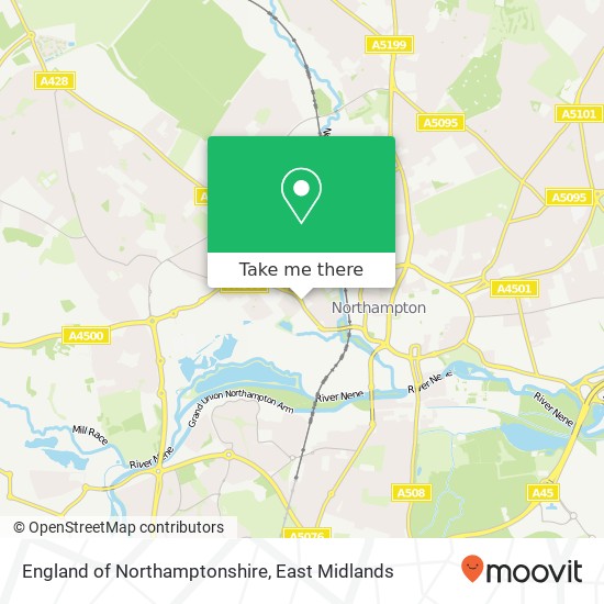 England of Northamptonshire map
