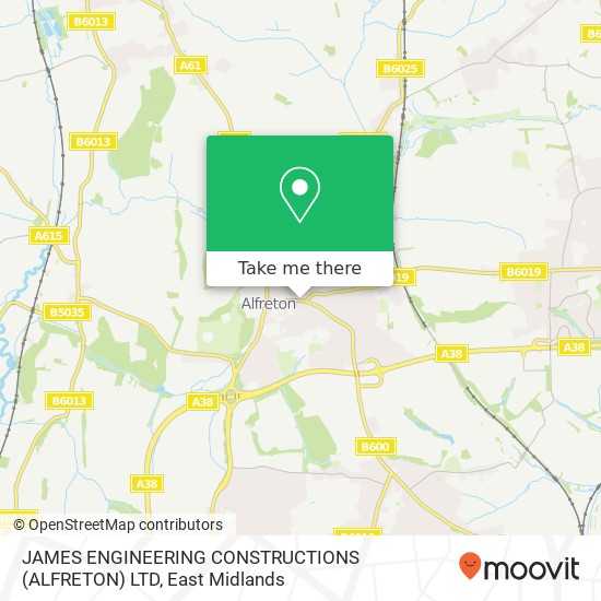 JAMES ENGINEERING CONSTRUCTIONS (ALFRETON) LTD map