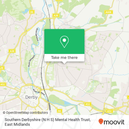Southern Derbyshire (N H S) Mental Health Trust map