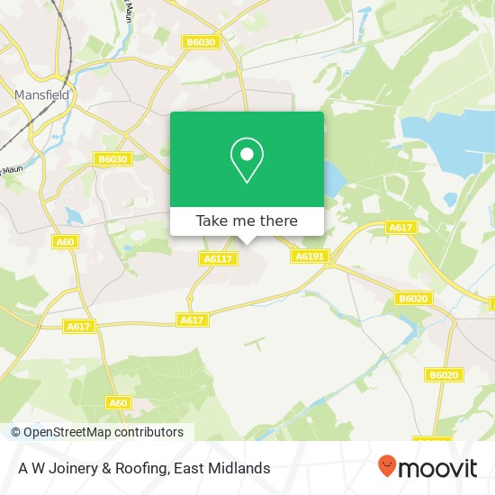 A W Joinery & Roofing map