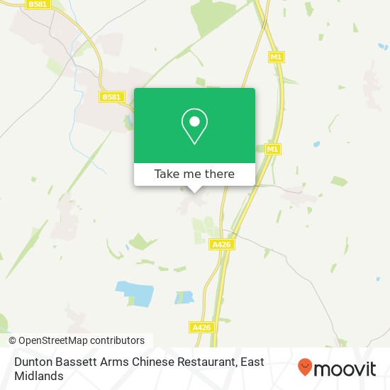 Dunton Bassett Arms Chinese Restaurant map