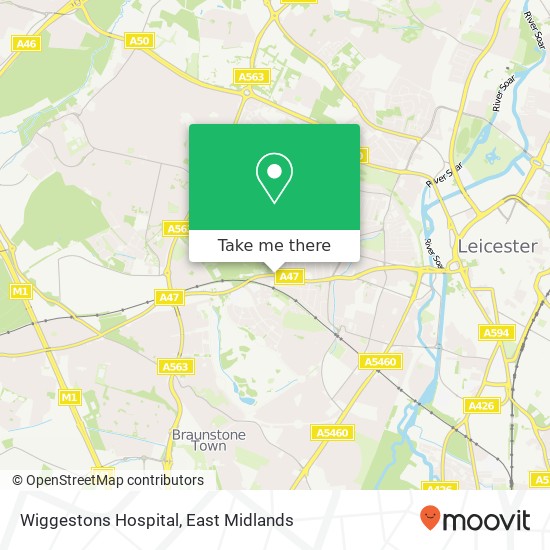 Wiggestons Hospital map