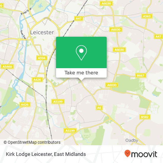 Kirk Lodge Leicester map
