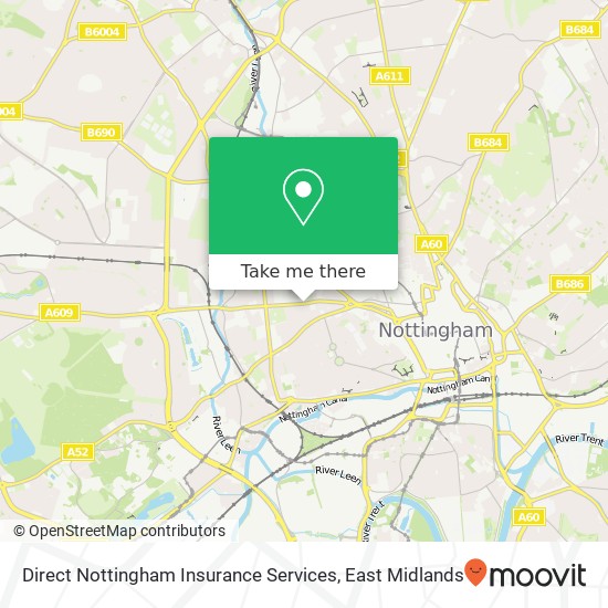 Direct Nottingham Insurance Services map