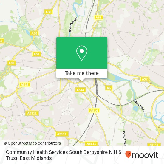 Community Health Services South Derbyshire N H S Trust map