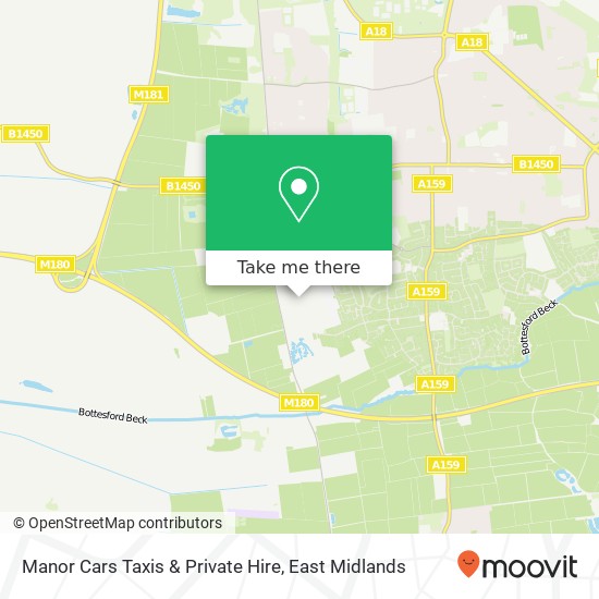Manor Cars Taxis & Private Hire map
