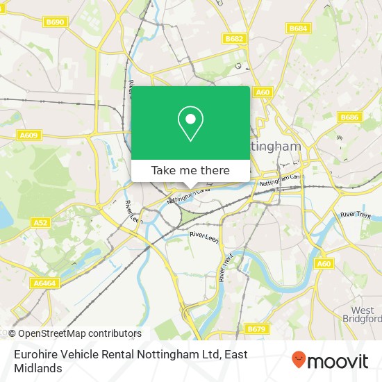 Eurohire Vehicle Rental Nottingham Ltd map