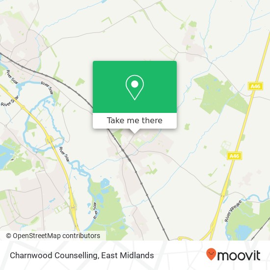 Charnwood Counselling map