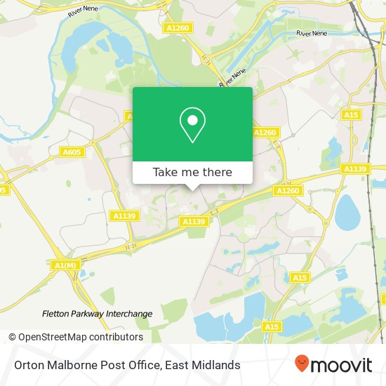 Orton Malborne Post Office map